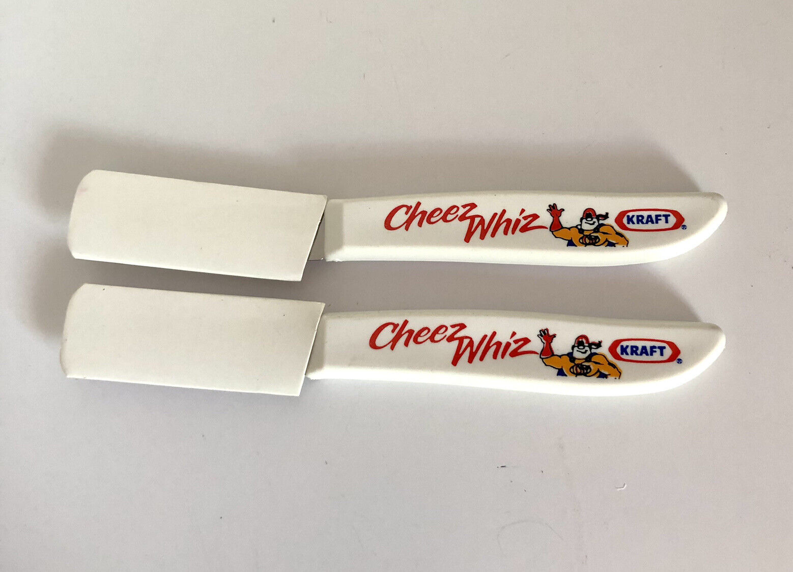 NOS Vintage Set of 2 Kraft CHEEZ WHIZ Advertising Promo 6” Spreader Knife Cheese