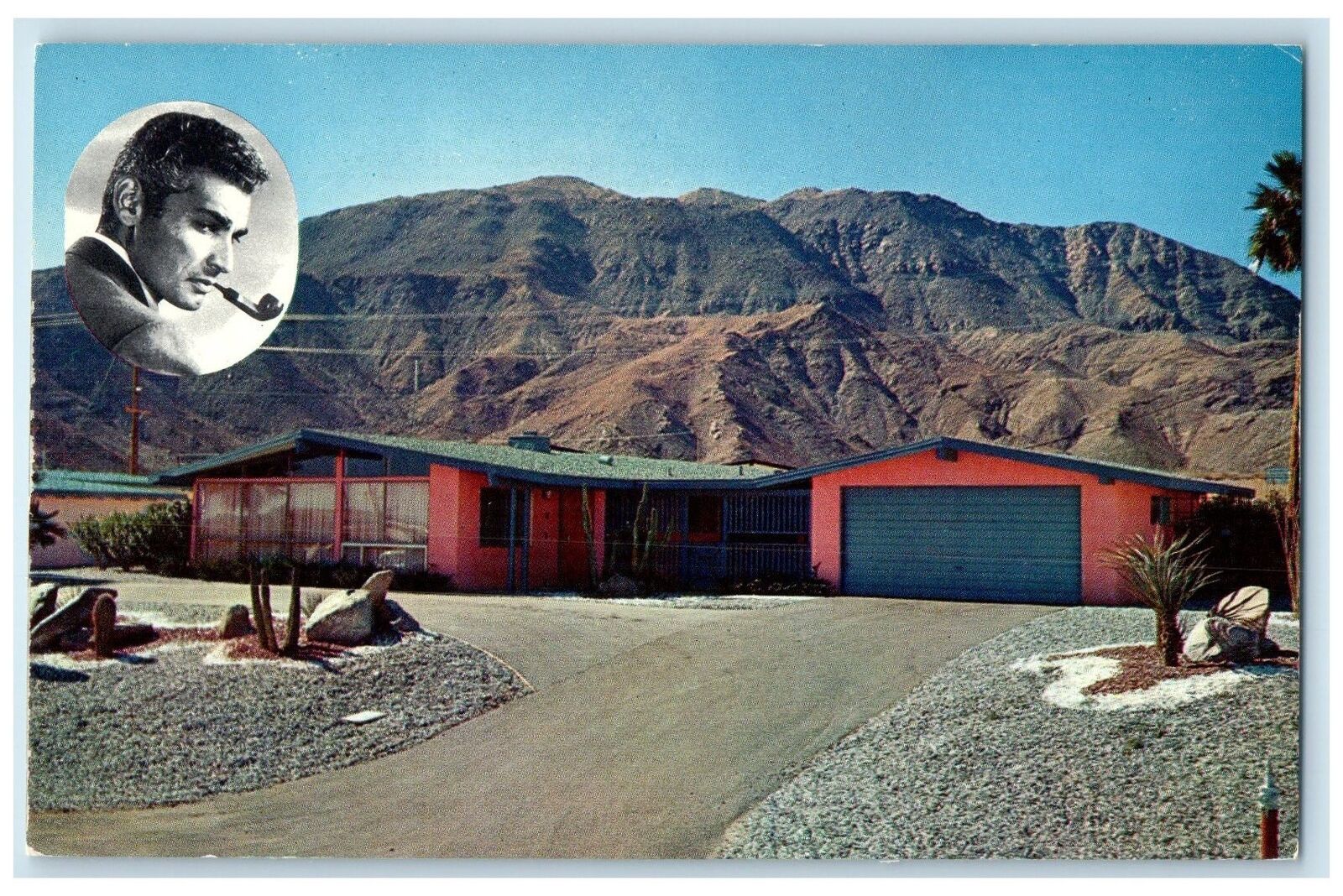c1960s Home Of Jeff Chandler Exterior Palm Springs California Mountain Postcard