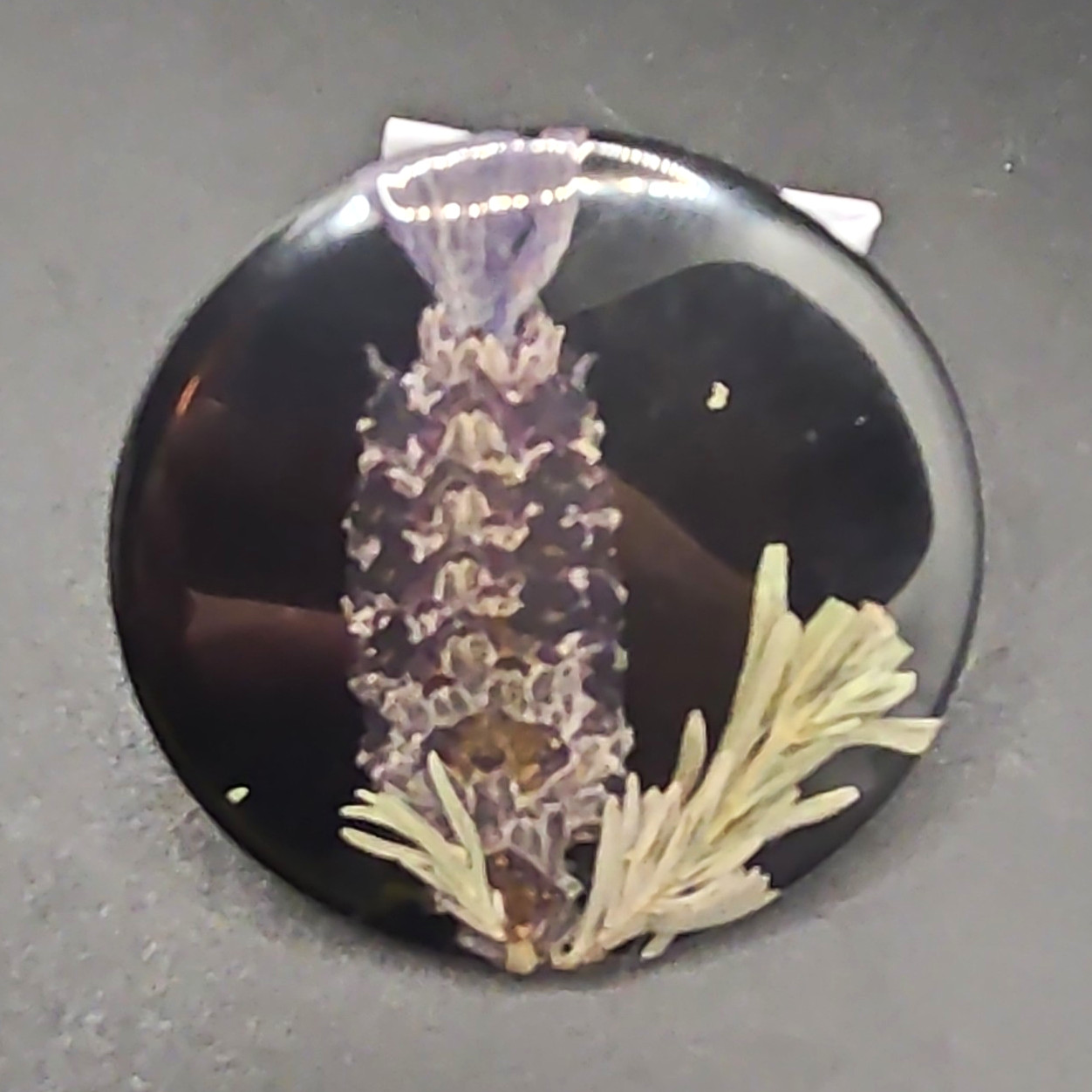 Dried French Lavender Purple Flower Pinback Button, 2 in