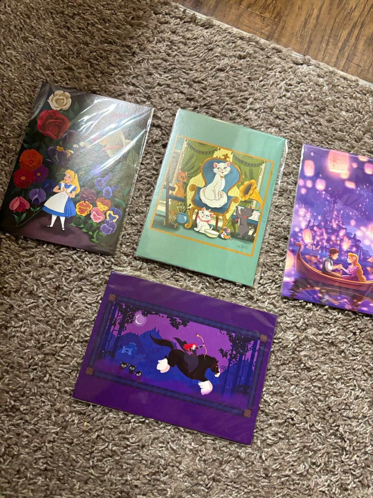 WonderGround Gallery Disney 4 Art Postcards: Alice, Aristocats, Tangled, Brave WonderGround Gallery Disney 4 Art Postcards: Alice, Aristocats, Tangled, Brave