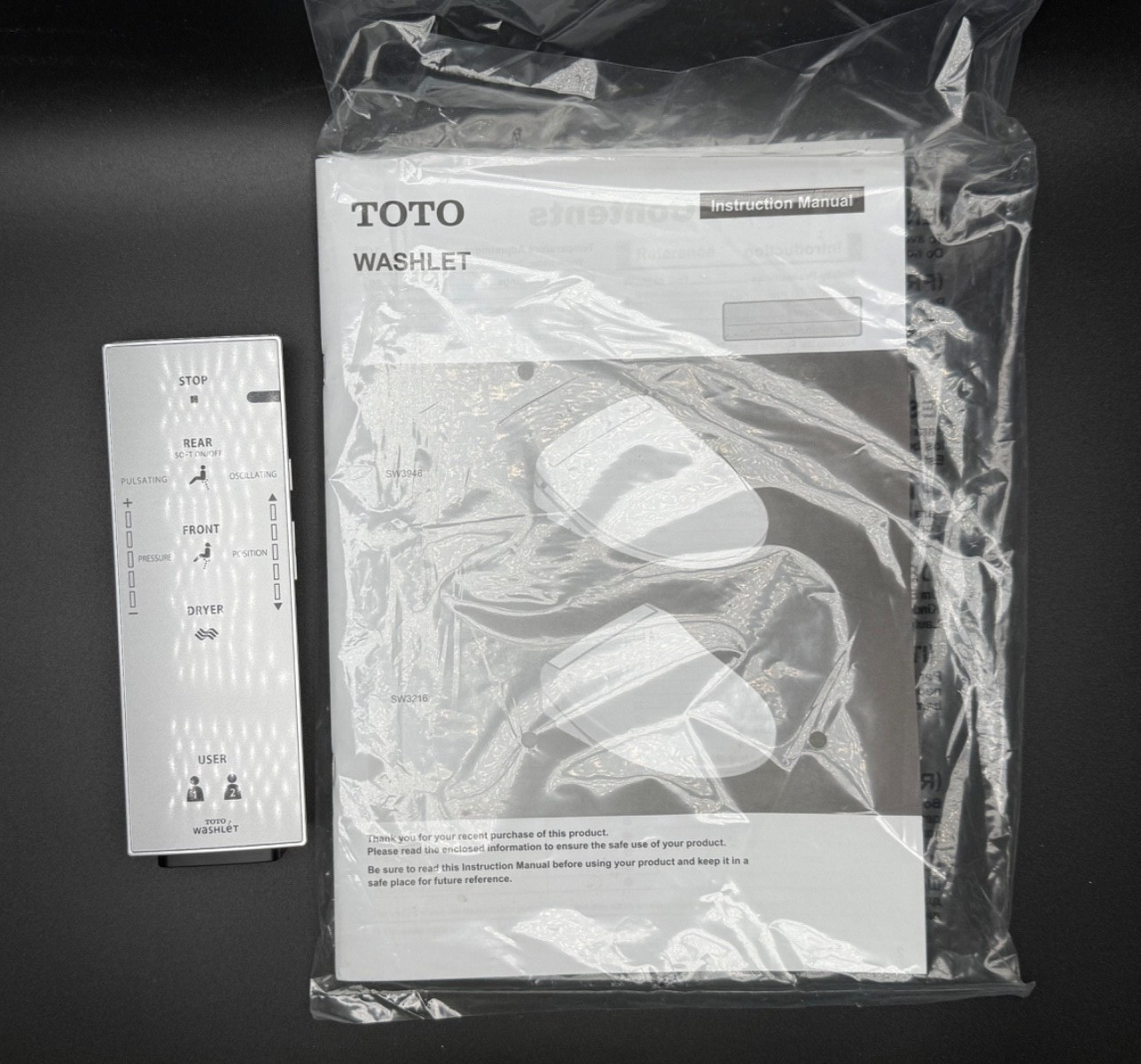 Genuine TOTO Washlet Remote Control & Manual- D51758Z- Unused Replacement Genuine TOTO Washlet Remote Control & Manual- D51758Z- Unused Replacement