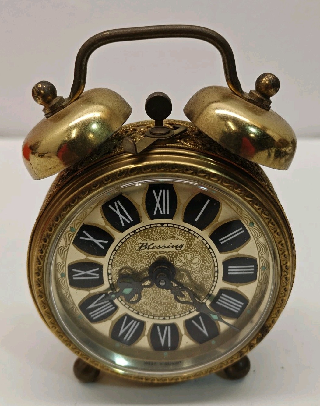 Vintage 1950s West Germany Blessing Brass Twin Bell Wind-up Alarm Clock Working Vintage 1950s West Germany Blessing Brass Twin Bell Wind-up Alarm Clock Working