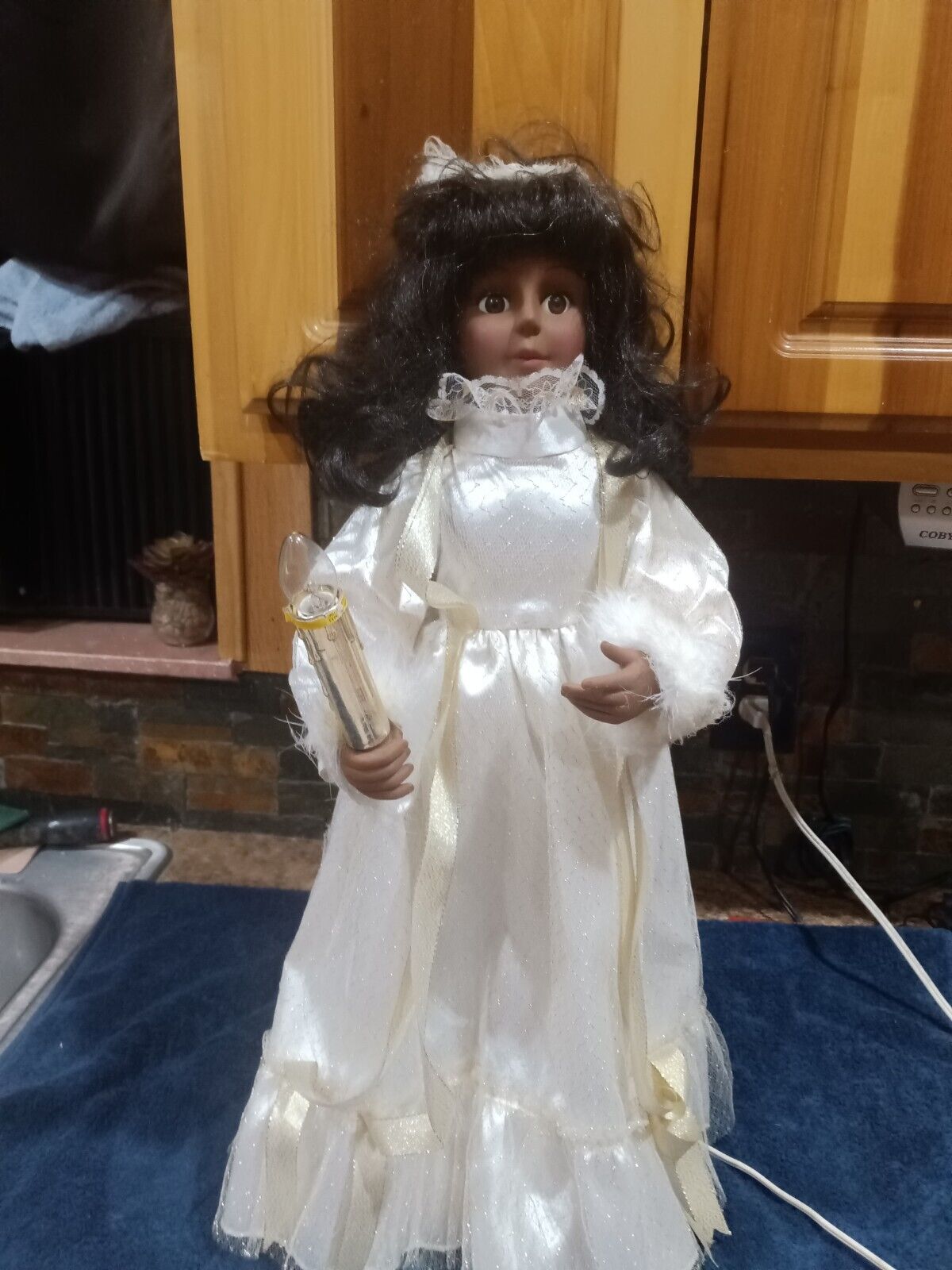 Vintage Telco Motionette 24 in. Christmas Angel With Black Hair