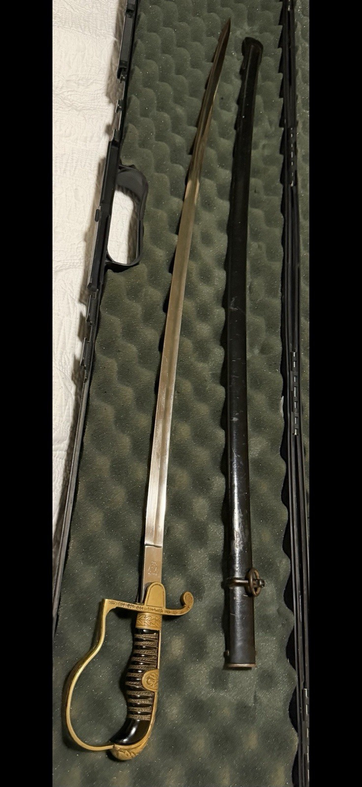 German WWII-era ALCOSO Solingen Officer's Sword w/Wire Grip Steel Blade & Scabb