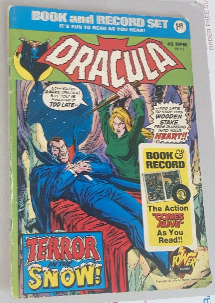 DRACULA BOOK, TERROR IN THE SNOW, POWER RECORDS, PR15, 1974 *Good (just Book)