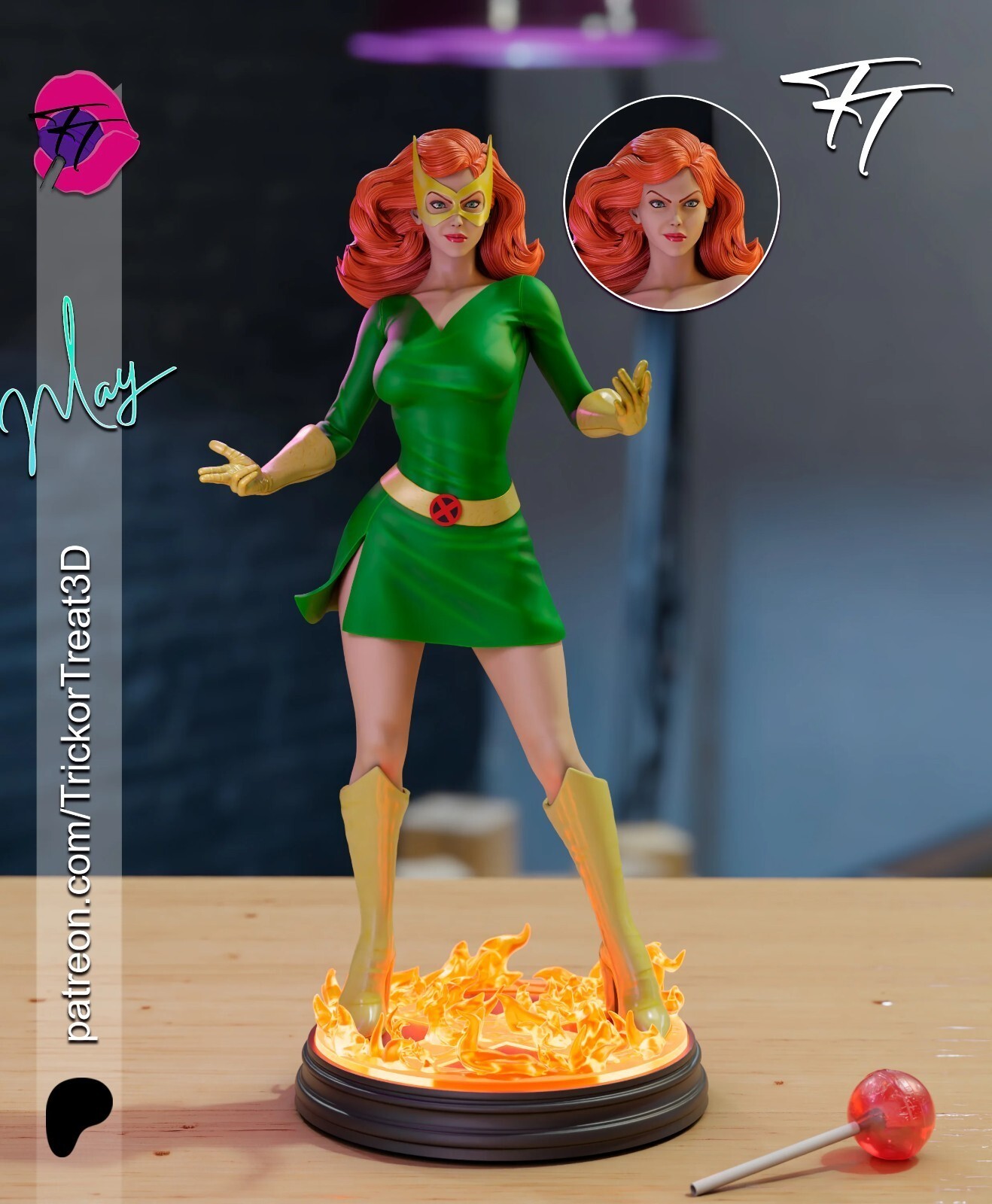 1:8 Jean Grey Marvel X-Men Fan Art UNPAINTED Resin Garage Kit