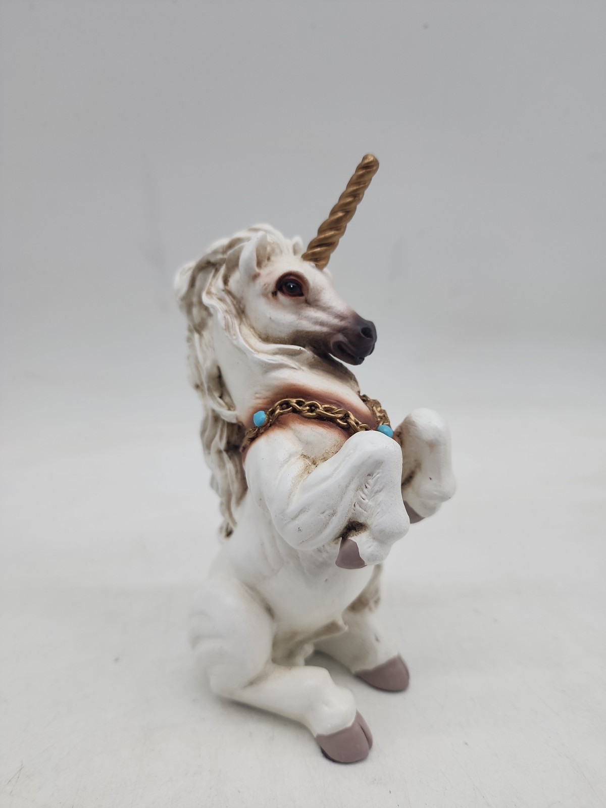 Rare Windstone Editions Fantasy White Rearing Unicorn Figurine w/Gold Horn ©1989 Rare Windstone Editions Fantasy White Rearing Unicorn Figurine w/Gold Horn ©1989