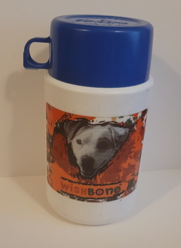 WISHBONE Jack Terrior DOG Vintage BIG FEATS Plastic THERMOS BOTTLE w/Cup 1996