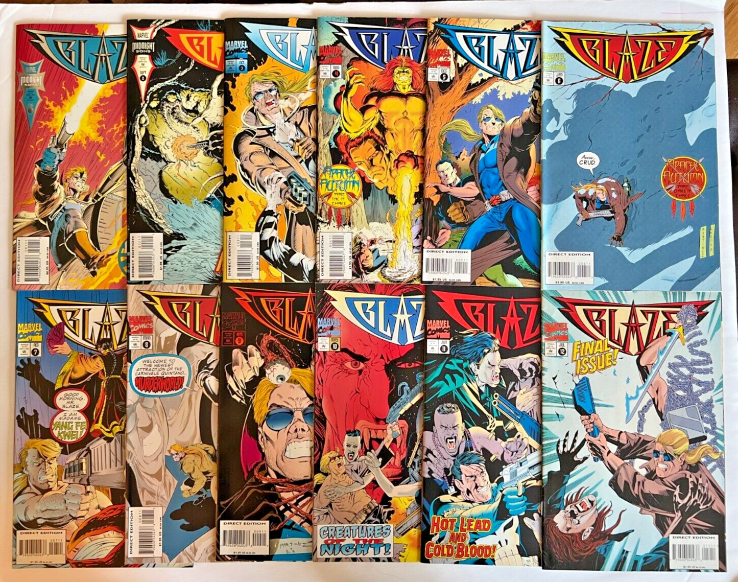 BLAZE (1994) 12 ISSUE COMPLETE SET#1-12  MARVEL COMICS
