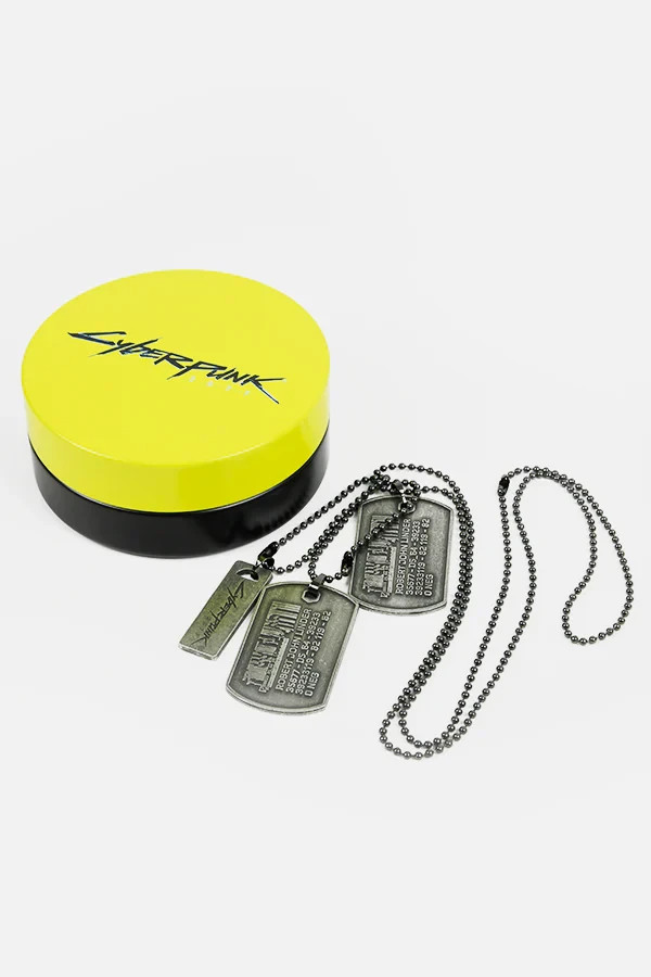 Cyberpunk 2077 Johnny Silverhands Dog Tags & Case Replica Official CDPR 2026 NEW Cyberpunk 2077 Johnny Silverhands Dog Tags & Case Replica Official CDPR 2026 NEW