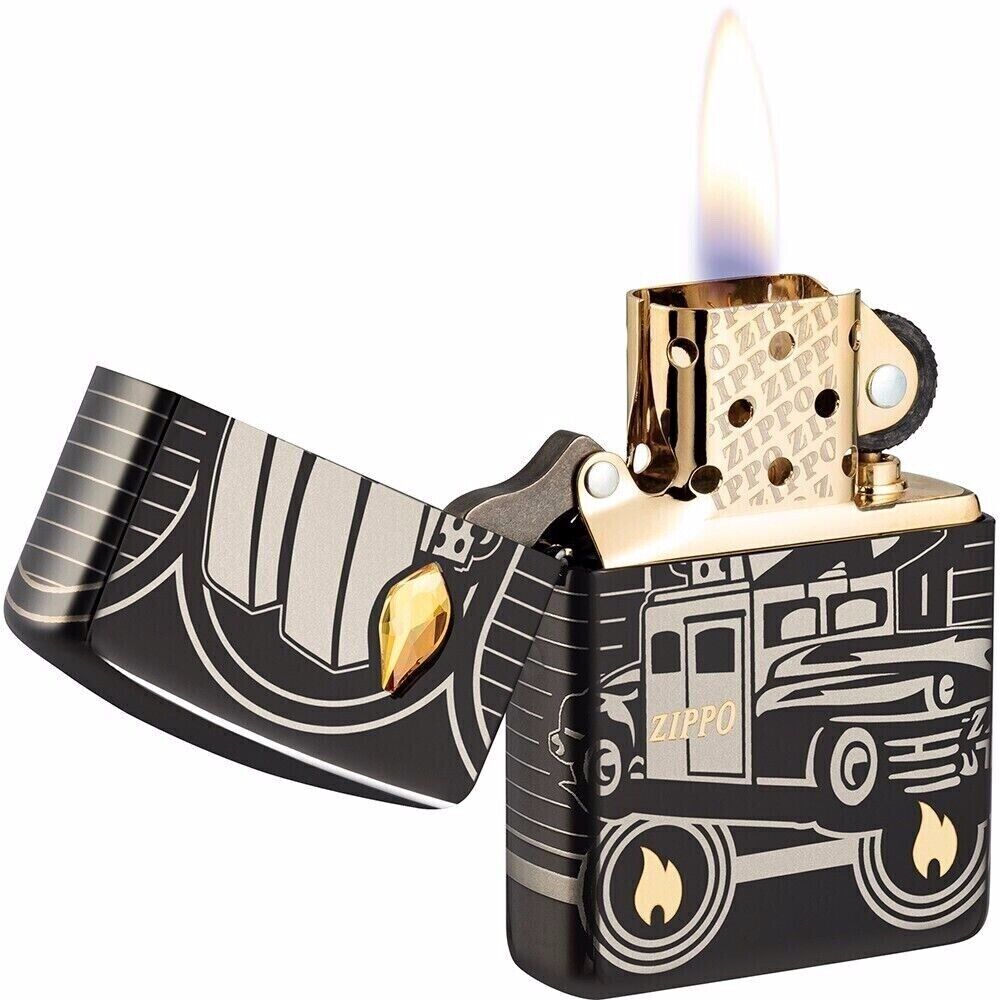 Zippo 48691 2023 Limited Collectible of the Year Zippo Car 75 Years H P Black