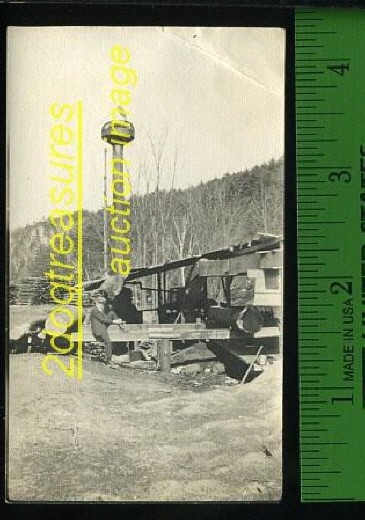 Real Photo Portable Sawmill Saw Rig Logs Logging Lumbering Real Photograph