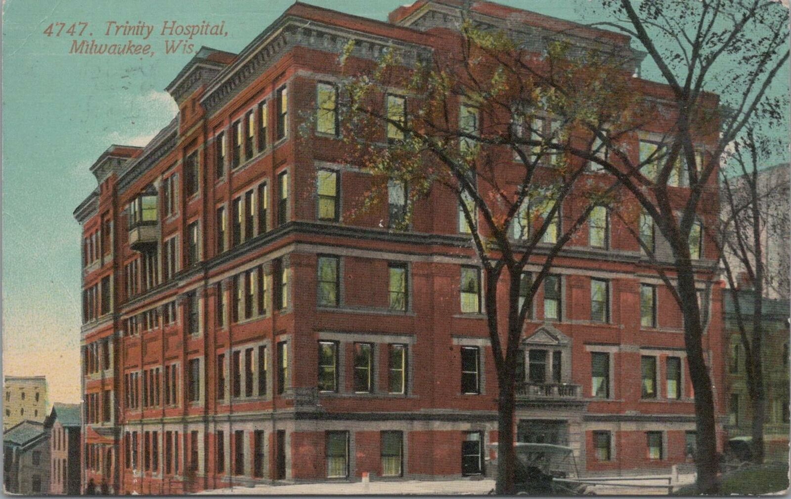 Postcard Trinity Hospital Milwaukee WI 1914