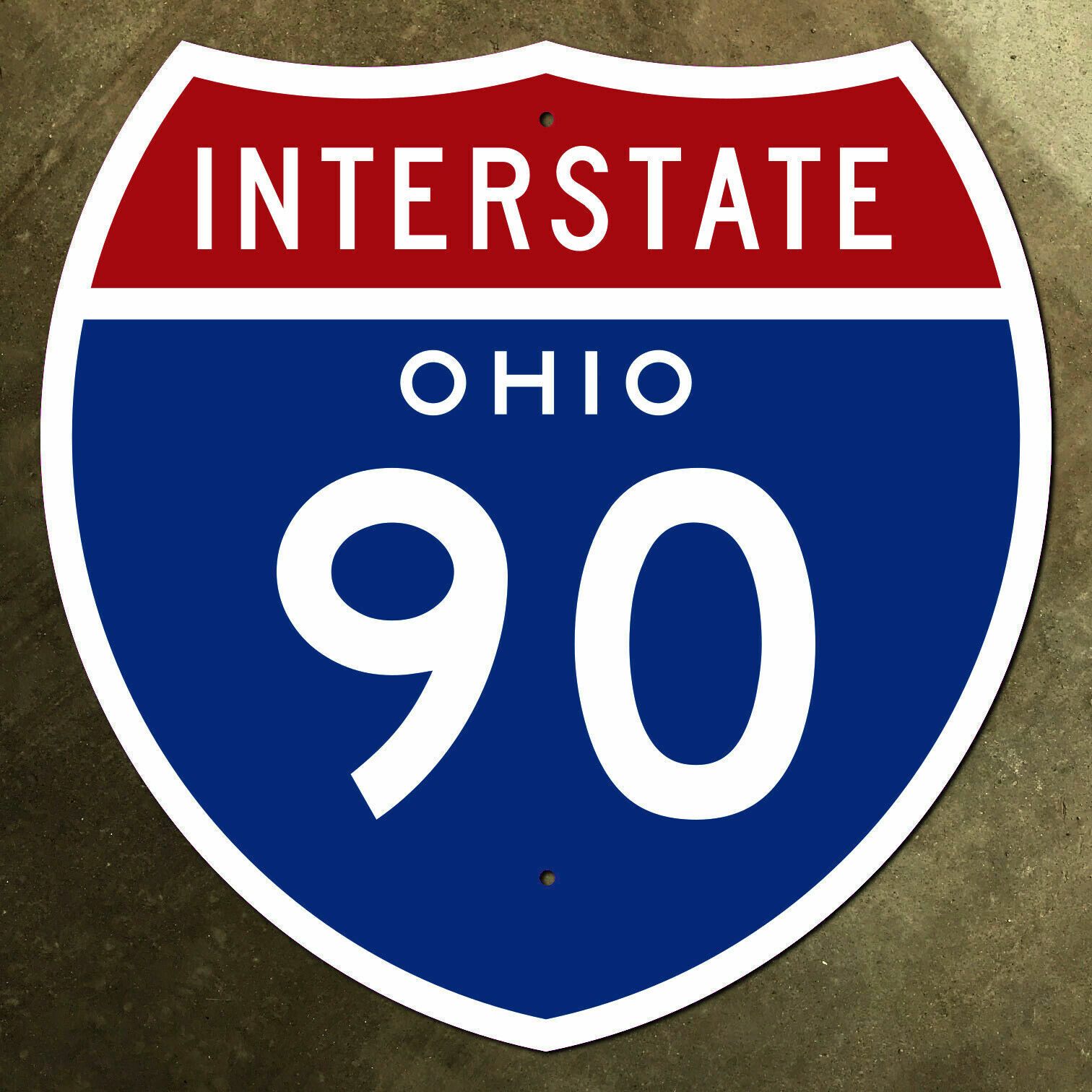 Ohio interstate route 90 highway marker road sign 1957 Turnpike Cleveland 12x12