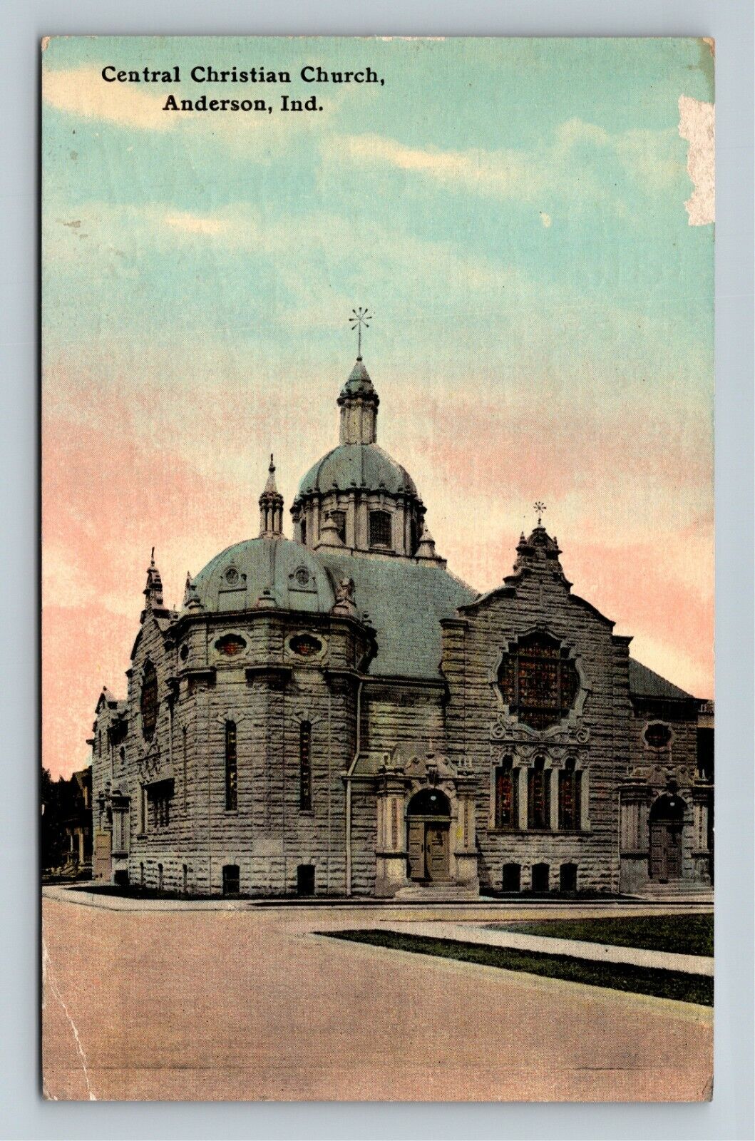Anderson IN, Central Christian Church, Indiana c1910 Vintage Postcard