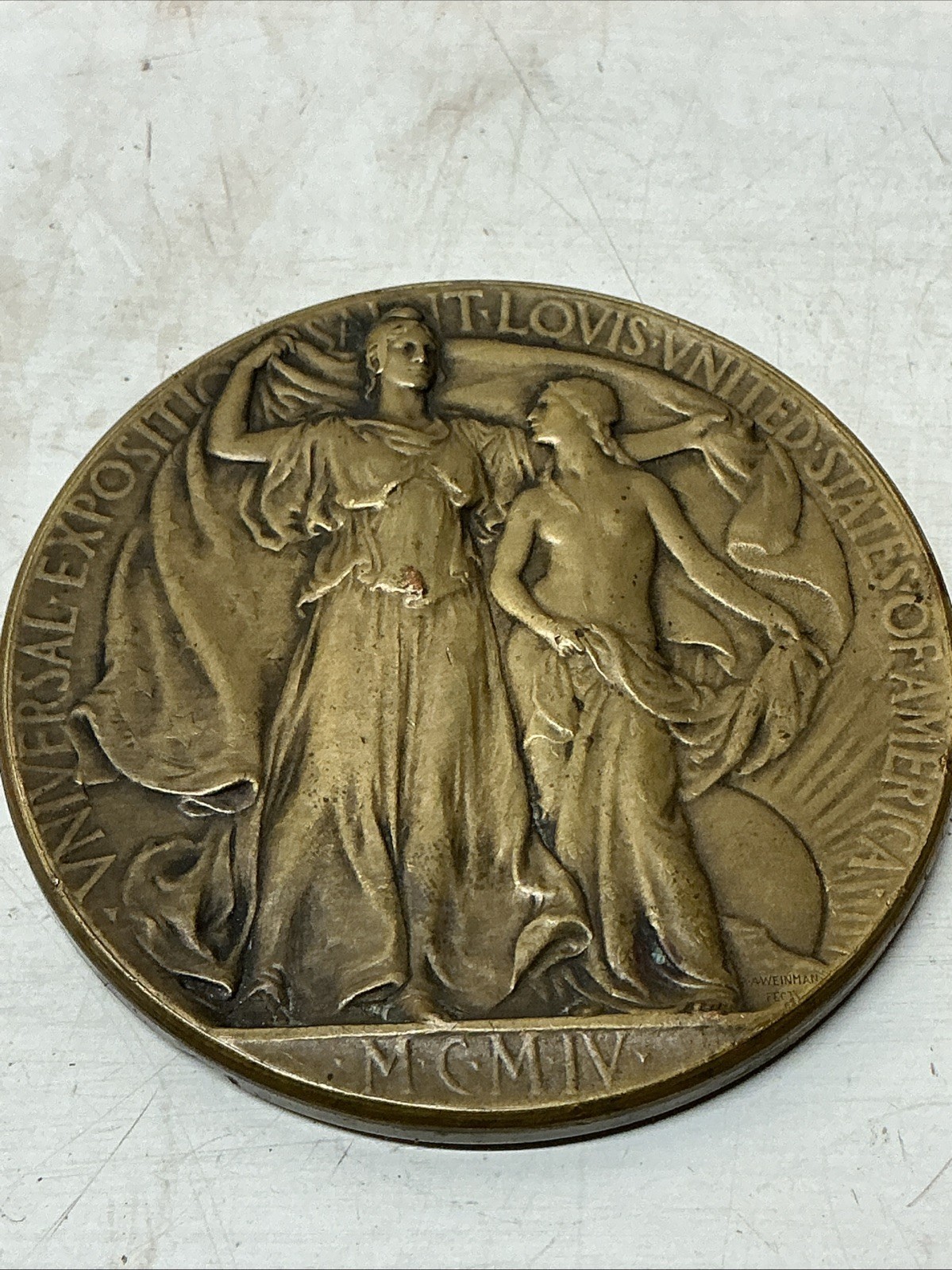 1904 St Louis World's Fair Philippine Exhibit Bronze Award Medal - Max Storm