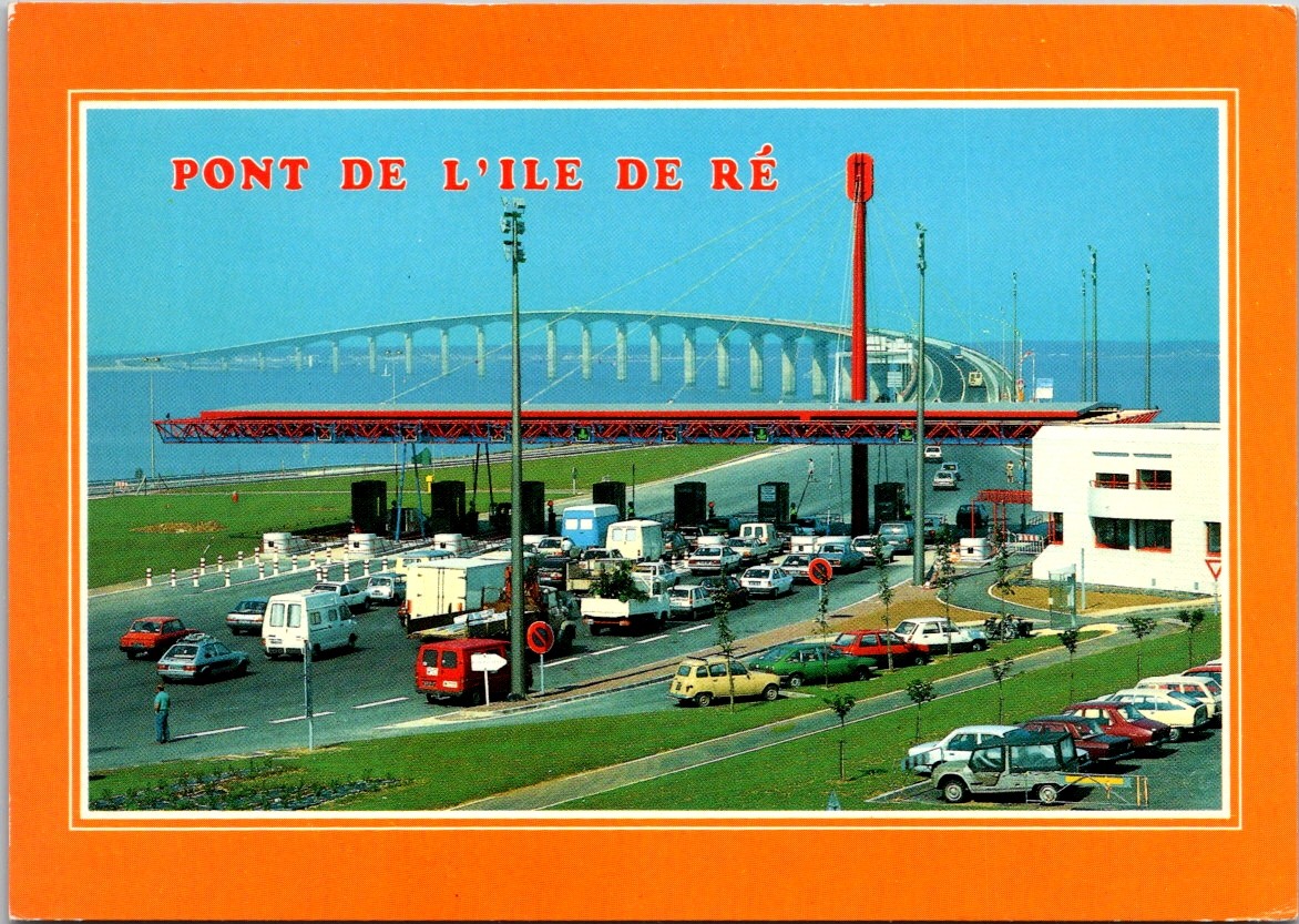 Postcard Pont de l\'Ile de Re Toll Booth Bridge Charente-Maritime France Artaud