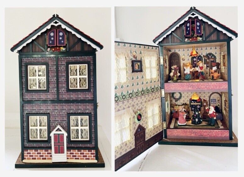 Vintage CHRISTMAS TRADITIONS Musical House: Opens ~ Lights Up ~ Motion ~ Sound