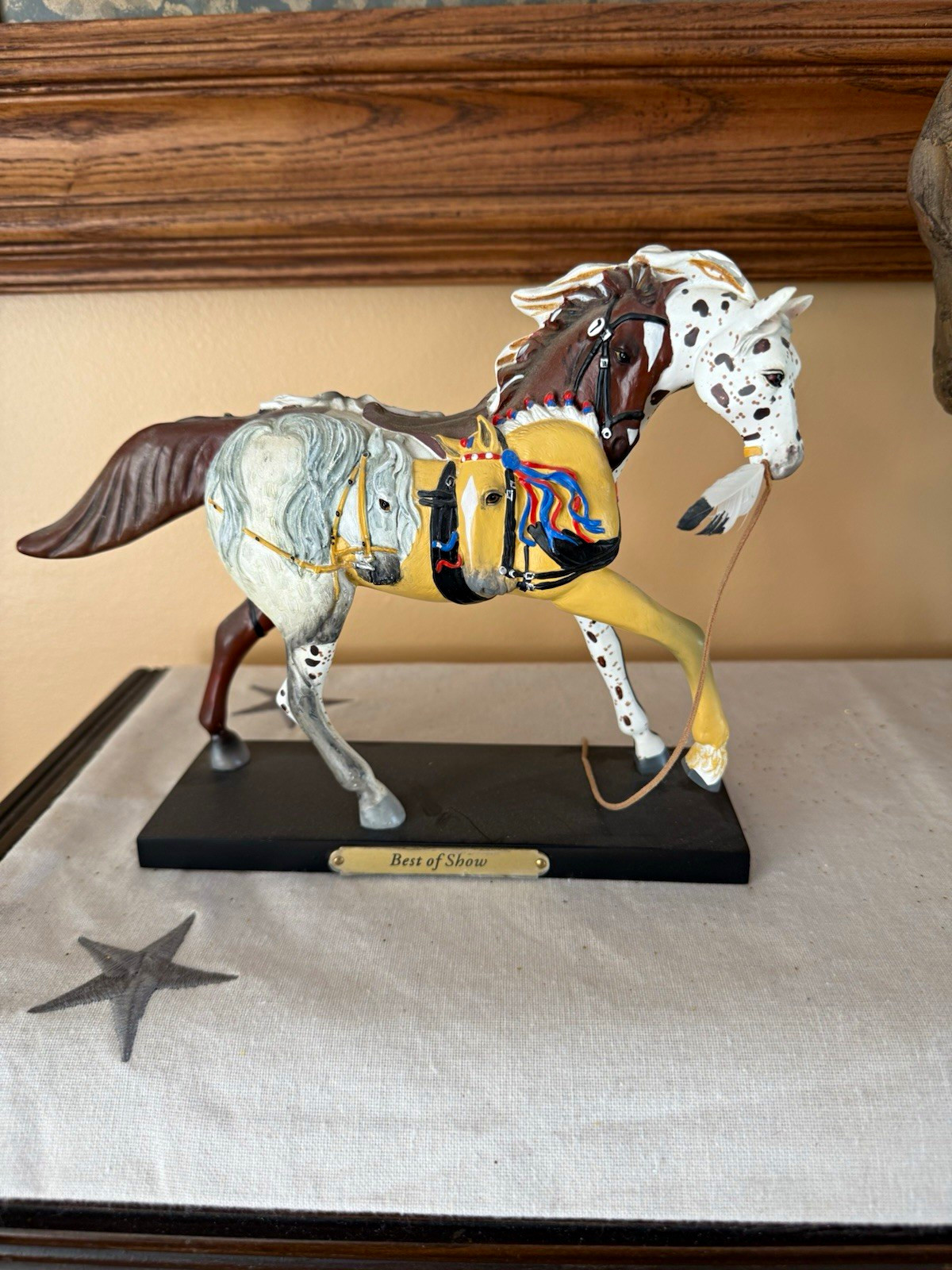 Trail of Painted Ponies Justify Best of Show Resin Horse Figurine on Base Trail of Painted Ponies Justify Best of Show Resin Horse Figurine on Base