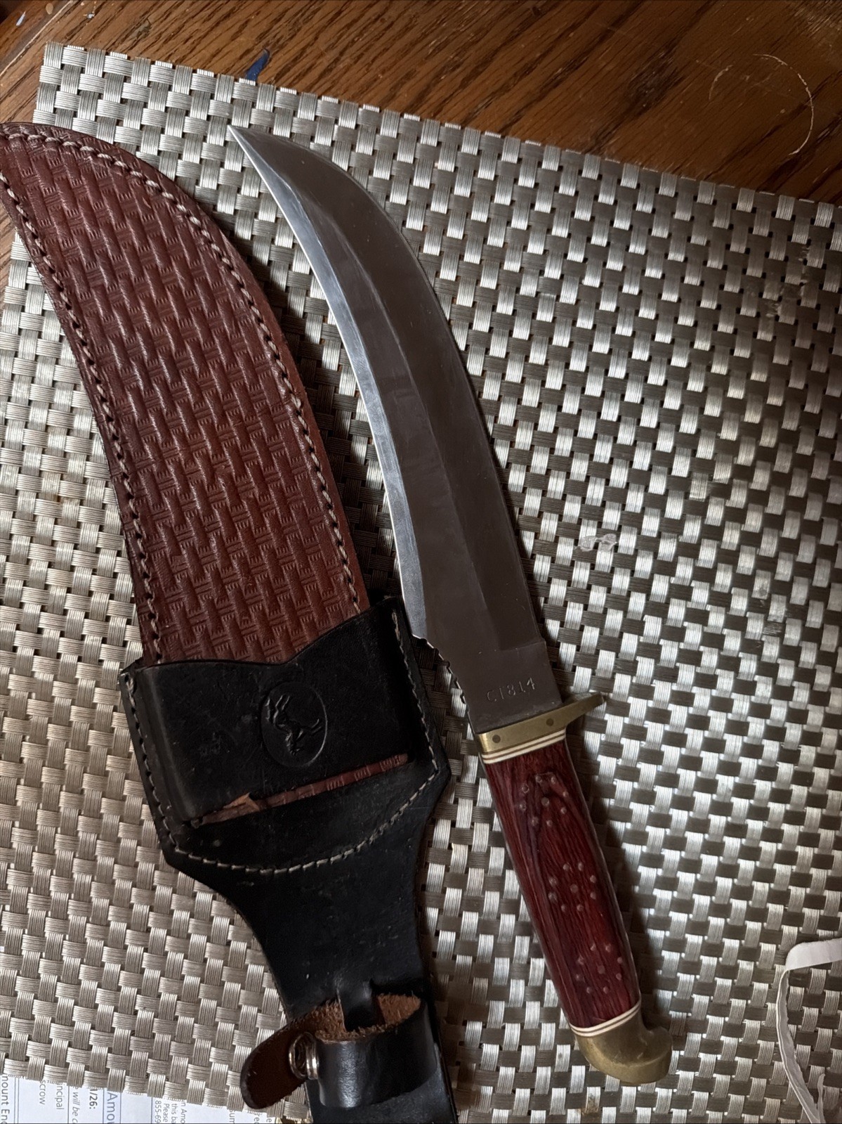 Long Blade Colt Redwood Bowie Orginal With Holder
