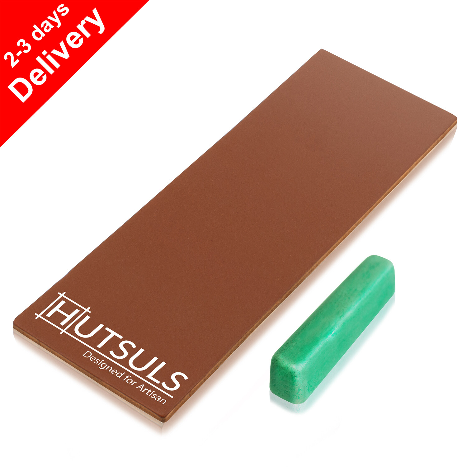 HUTSULS Brown Leather Strop Green Honing Compound Stropping Kit Knife Sharpener