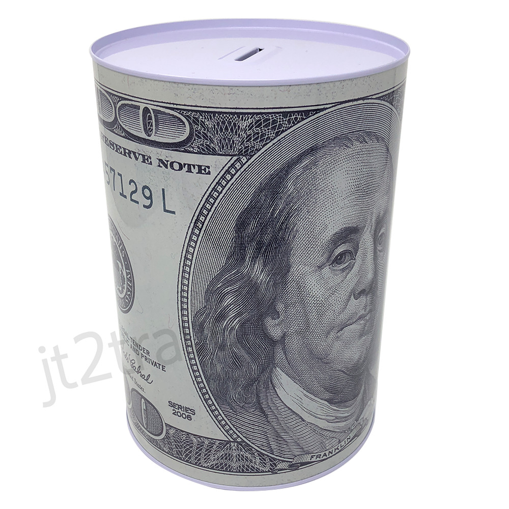 Large Tin Money Piggy Savings Bank 8.5