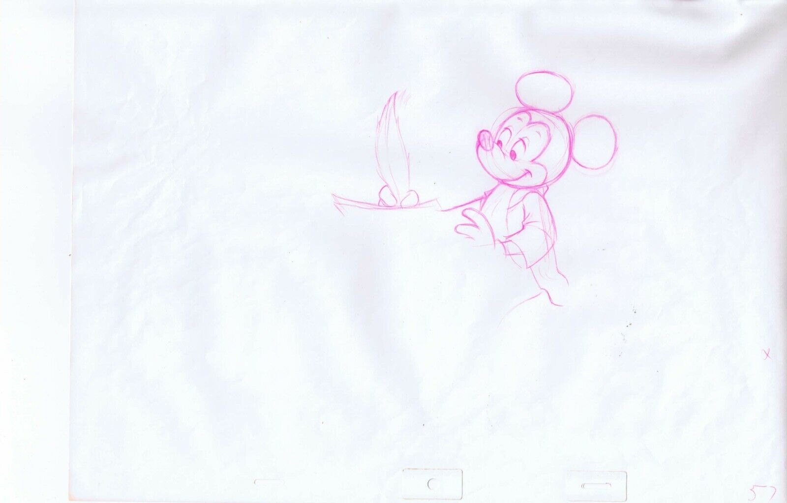 Disney Mickey's Christmas Carol Original Art Animation Production Pencil 1983 57
