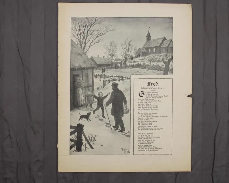 1908 Børnenes Jul Christmas Poem Fanny Sømod Original Danish Magazine Page Doubl 1908 Børnenes Jul Christmas Poem Fanny Sømod Original Danish Magazine Page Doubl
