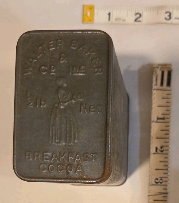 Walter Baker & Co LTD Antique Breakfast Cocoa Tin 1/2 Lb