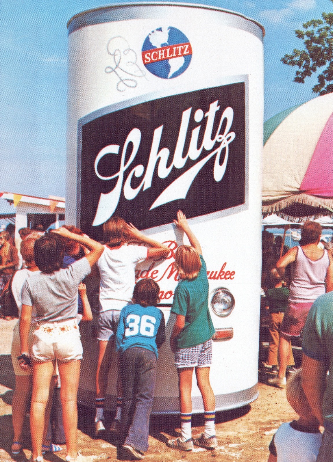 Vintage Schlitz Super Can Beer Postcard - Milwaukee WI Brewery - Unused