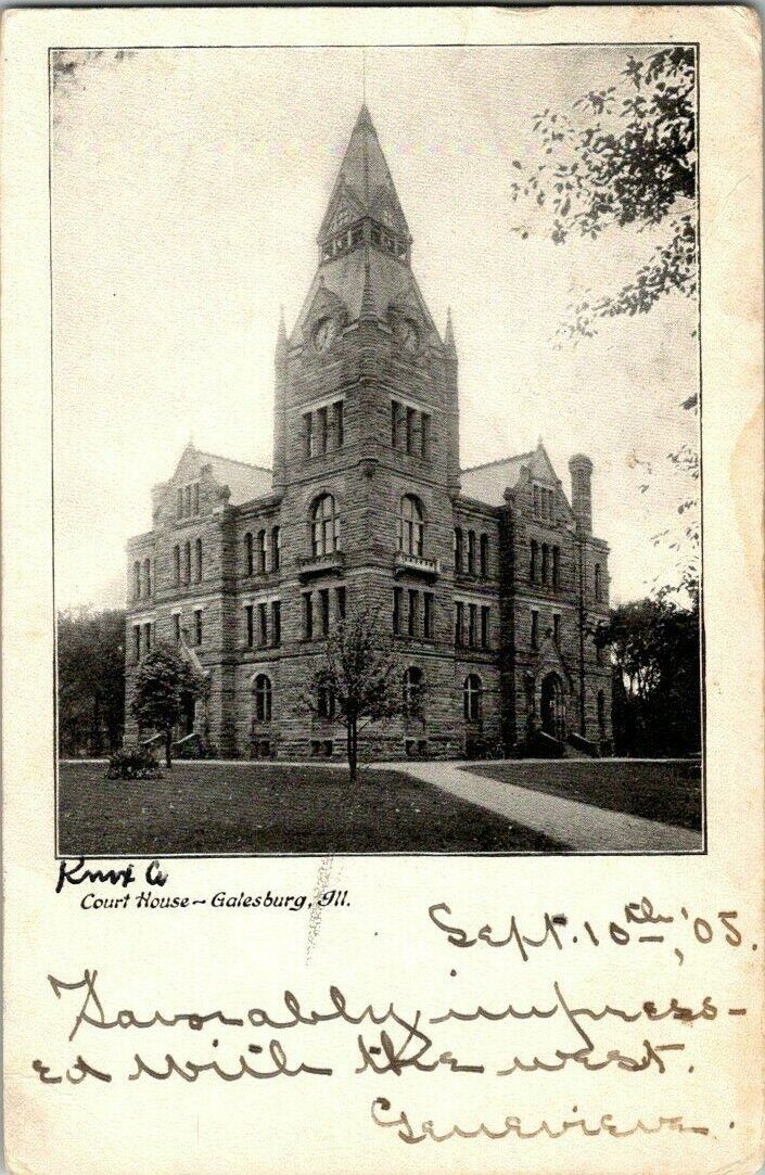 1905. COURT HOUSE. GALESBURG, ILL. POSTCARD r5