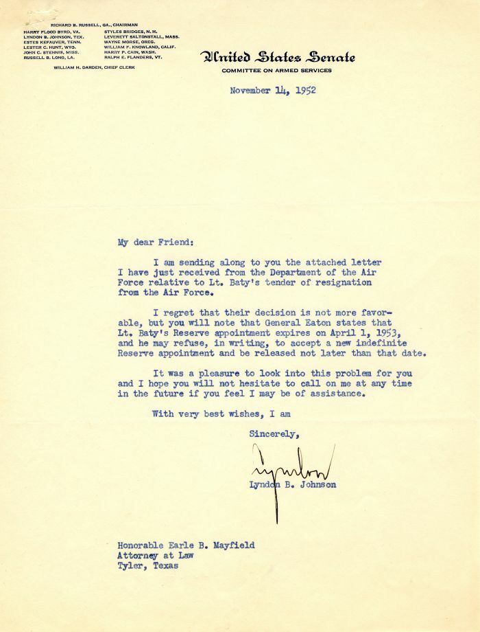 TLS signed by Lyndon B. Johnson - Autographs of Famous People