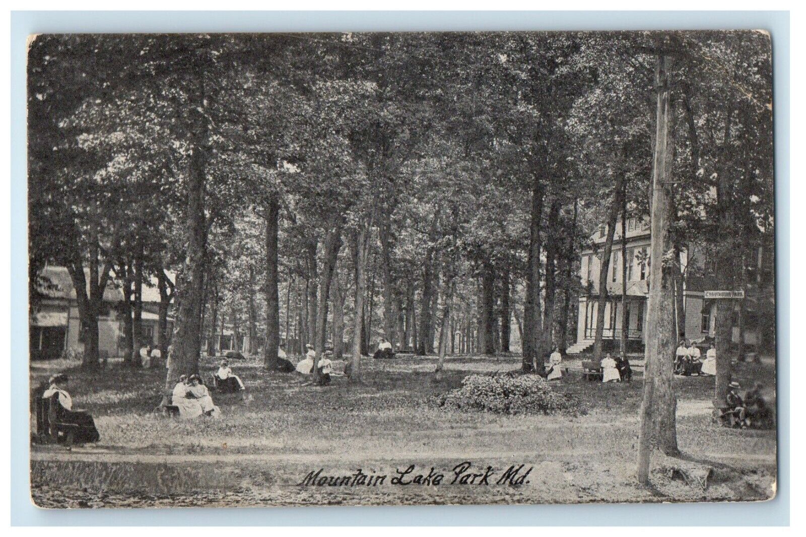 c1940s Scene at Mountain Lake Park Maryland MD Unposted Vintage Postcard