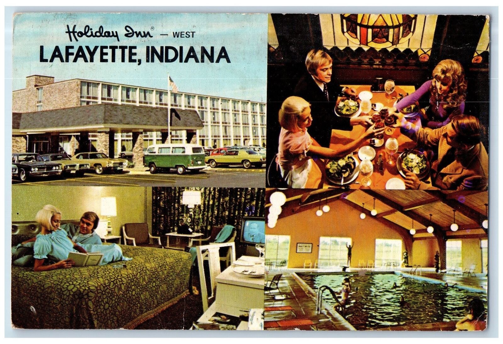 c1960's Holiday Inn Multiple View Restaurant West Lafayette Indiana IN Postcard