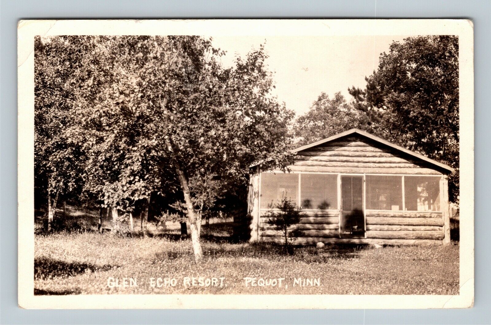 RPPC Pequot MN, Glen Echo Resort, Minnesota c1928 Vintage Postcard