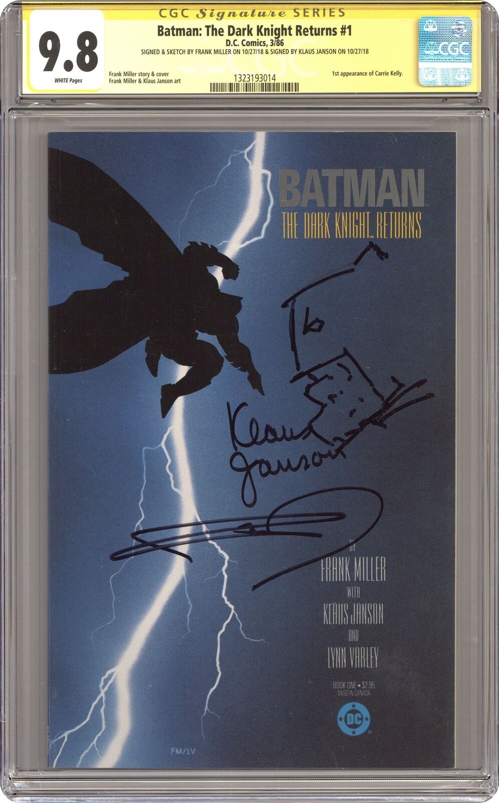 Batman The Dark Knight Returns #1 1st Printing CGC 9.8 SS Miller/ Janson 1986