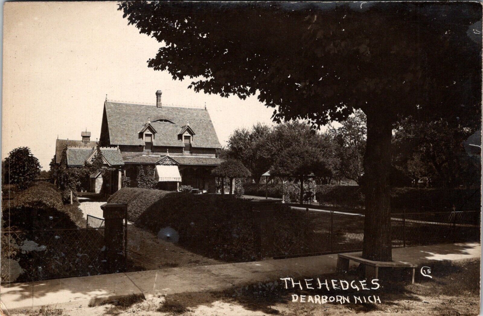 Dearborn, MI The Hedges RPPC Real Photo Postcard J804