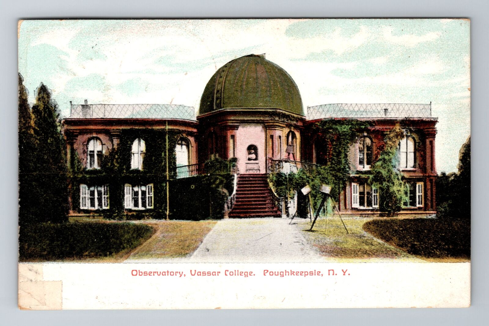 Poughkeepsie NY-New York, Vassar College Observatory, Antique Vintage Postcard