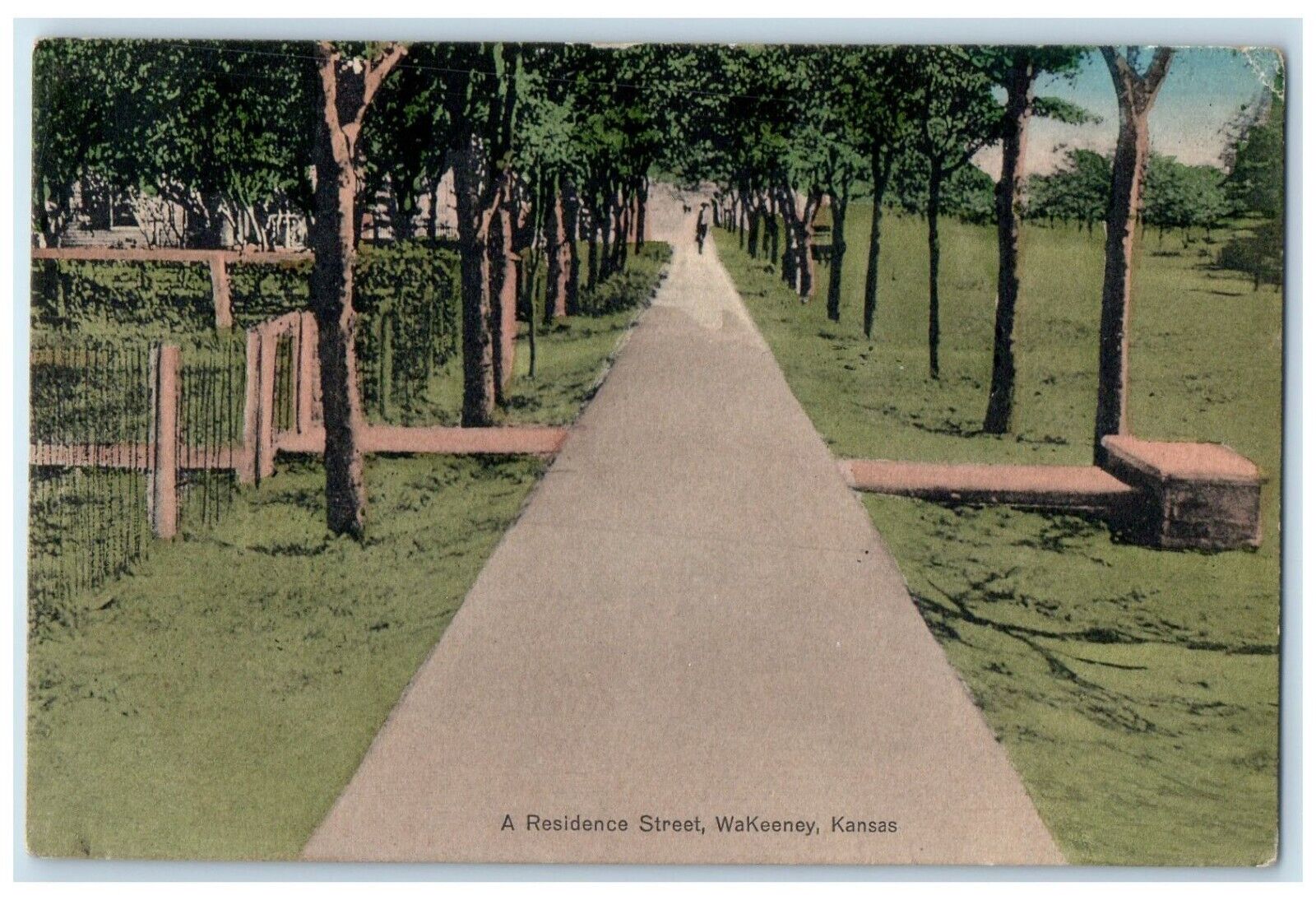 1909 Residence Street Exterior View Wakeeney Kansas KS Vintage Antique Postcard