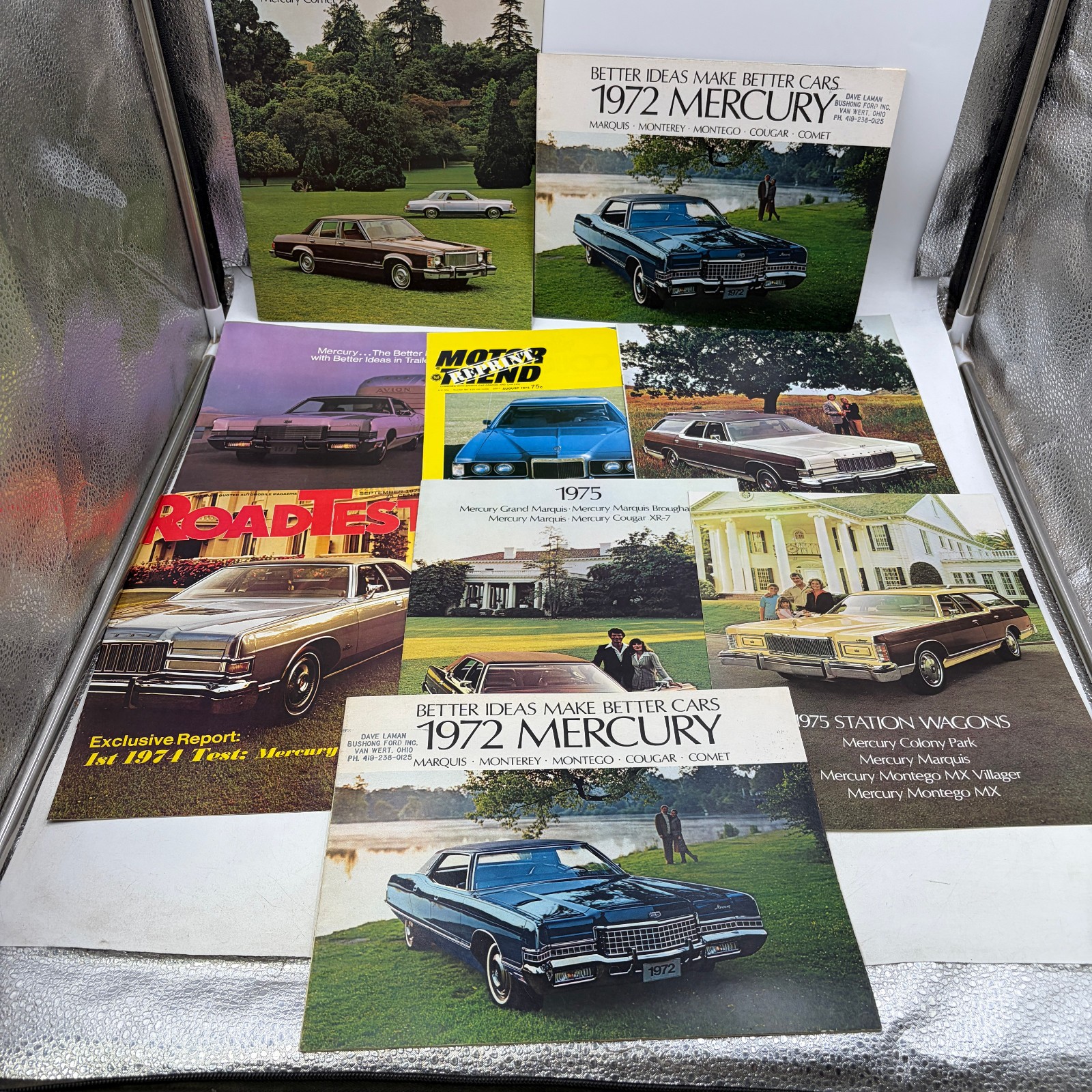 Lot of 9 Vintage 1971-75 Mercury Brochures Cougar Marquis Montego Magazines Lot of 9 Vintage 1971-75 Mercury Brochures Cougar Marquis Montego Magazines