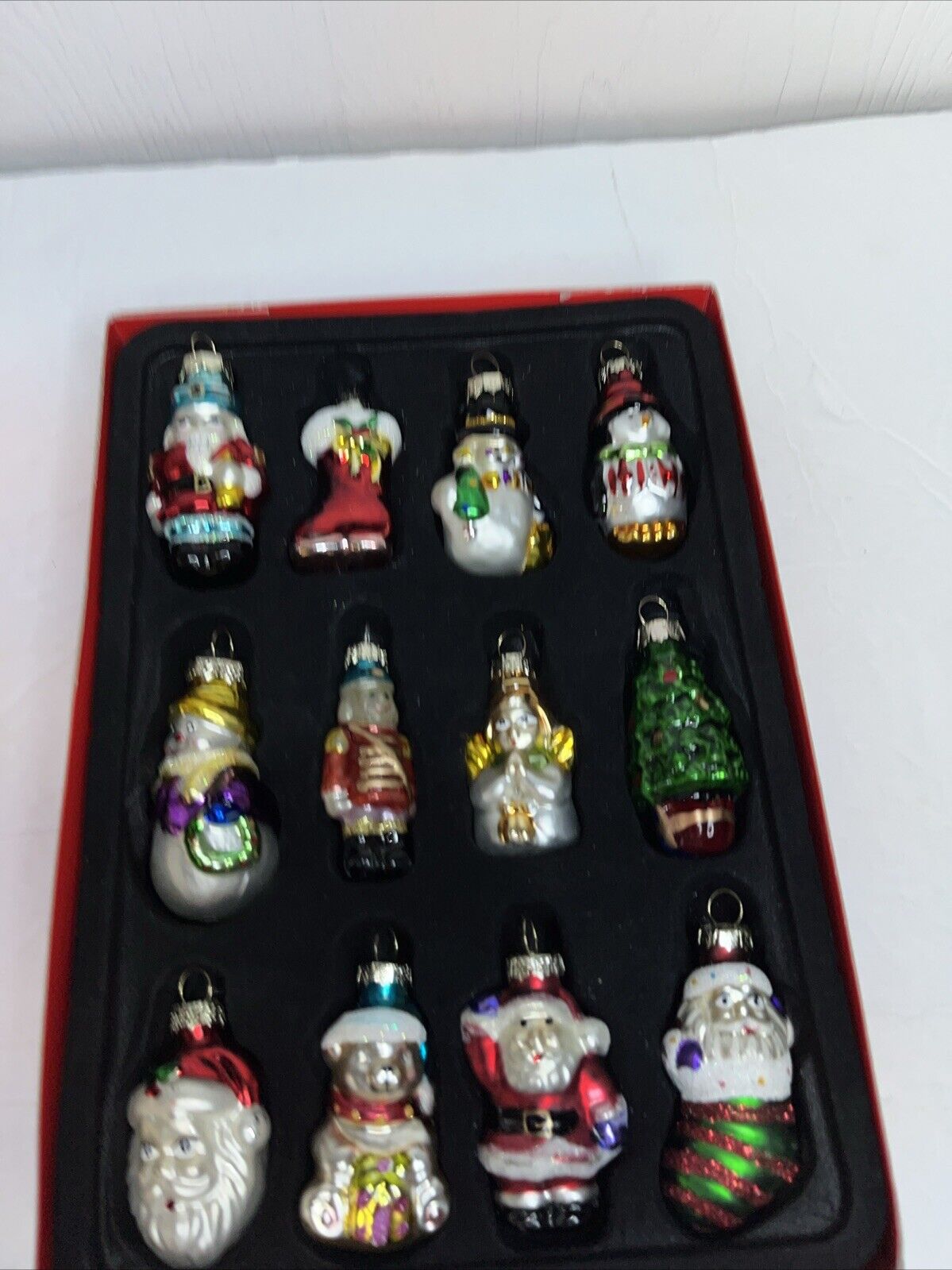 12 Miniature Vintage Blown Glass Christmas Ornaments