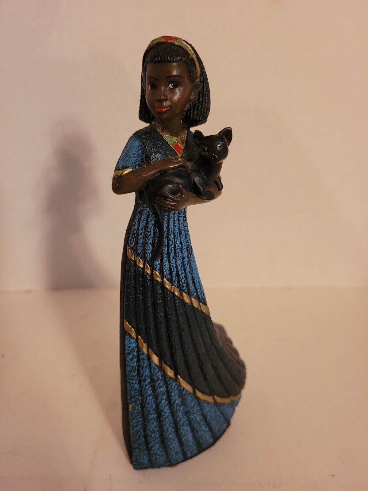 Mahogany Princess Figurine The Gift 1996 Enesco Parastone Girl with Cat