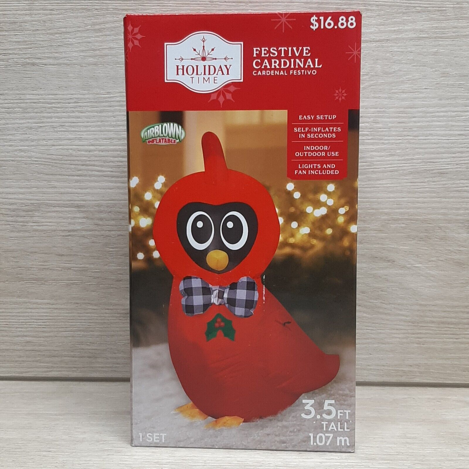 Holiday Time Festive Winter Cardinal 3.5 ft Christmas Airblown Inflatable New