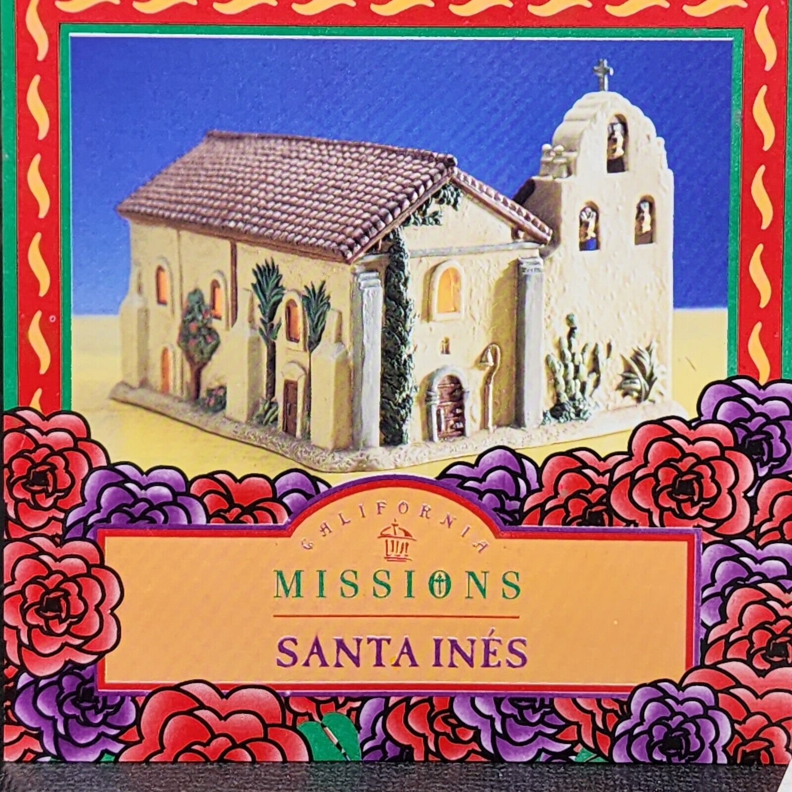 Mervyns California Missions Santa Ines Lighted Ceramic Church Village