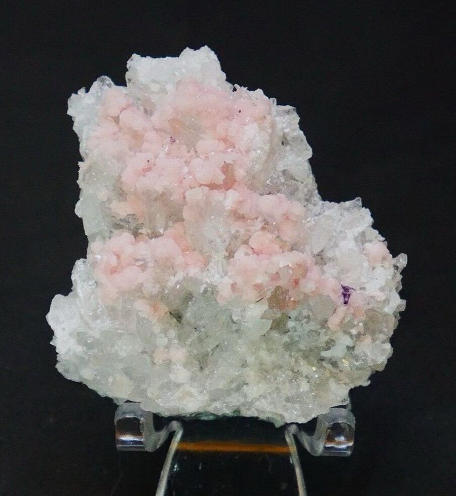 Pink Rhodochrosite on Quartz - Wutong Mine, Guangxi, China