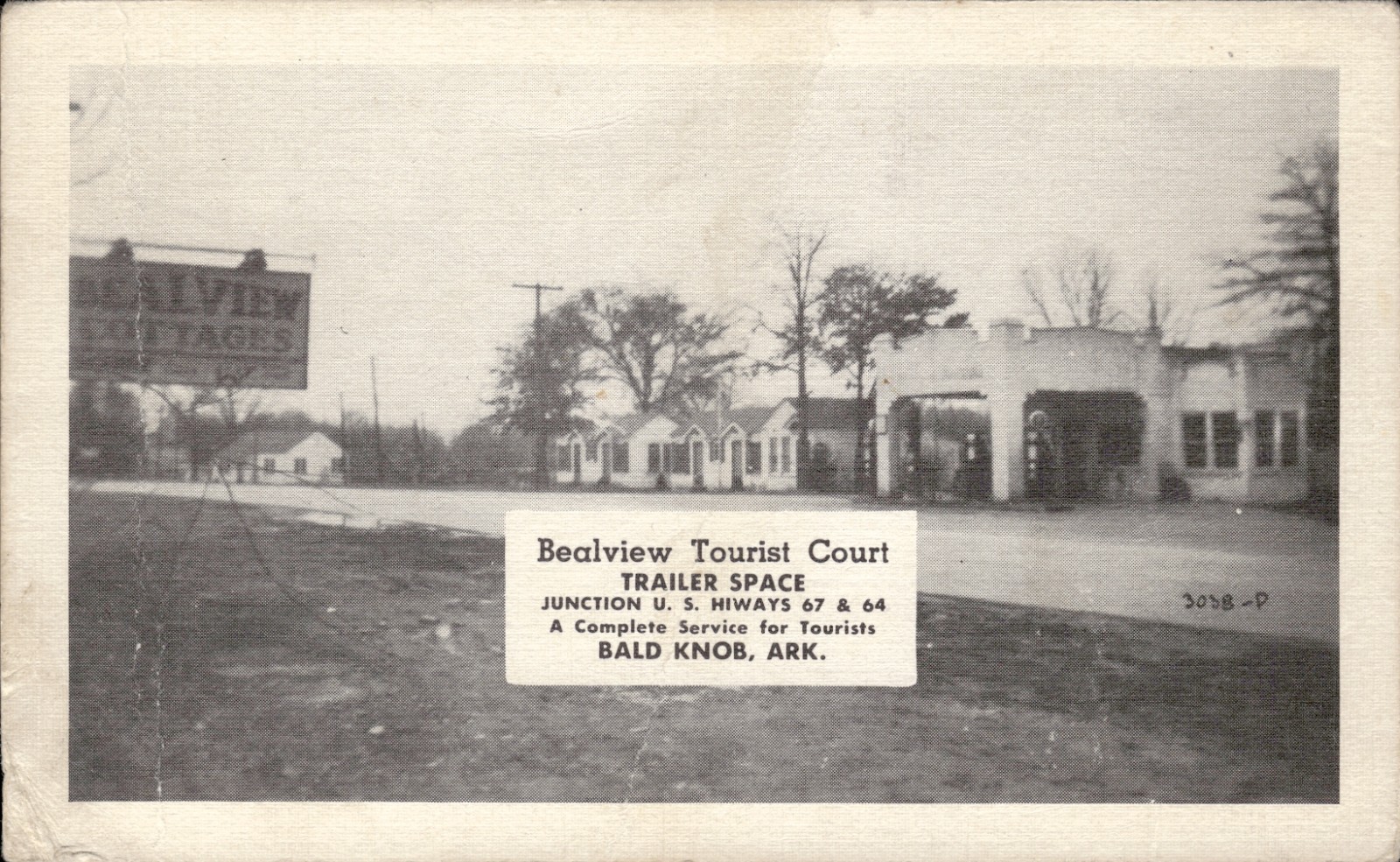 Bealview Tourist Court Trailer Court Bald Knob Arkansas Vintage Postcard