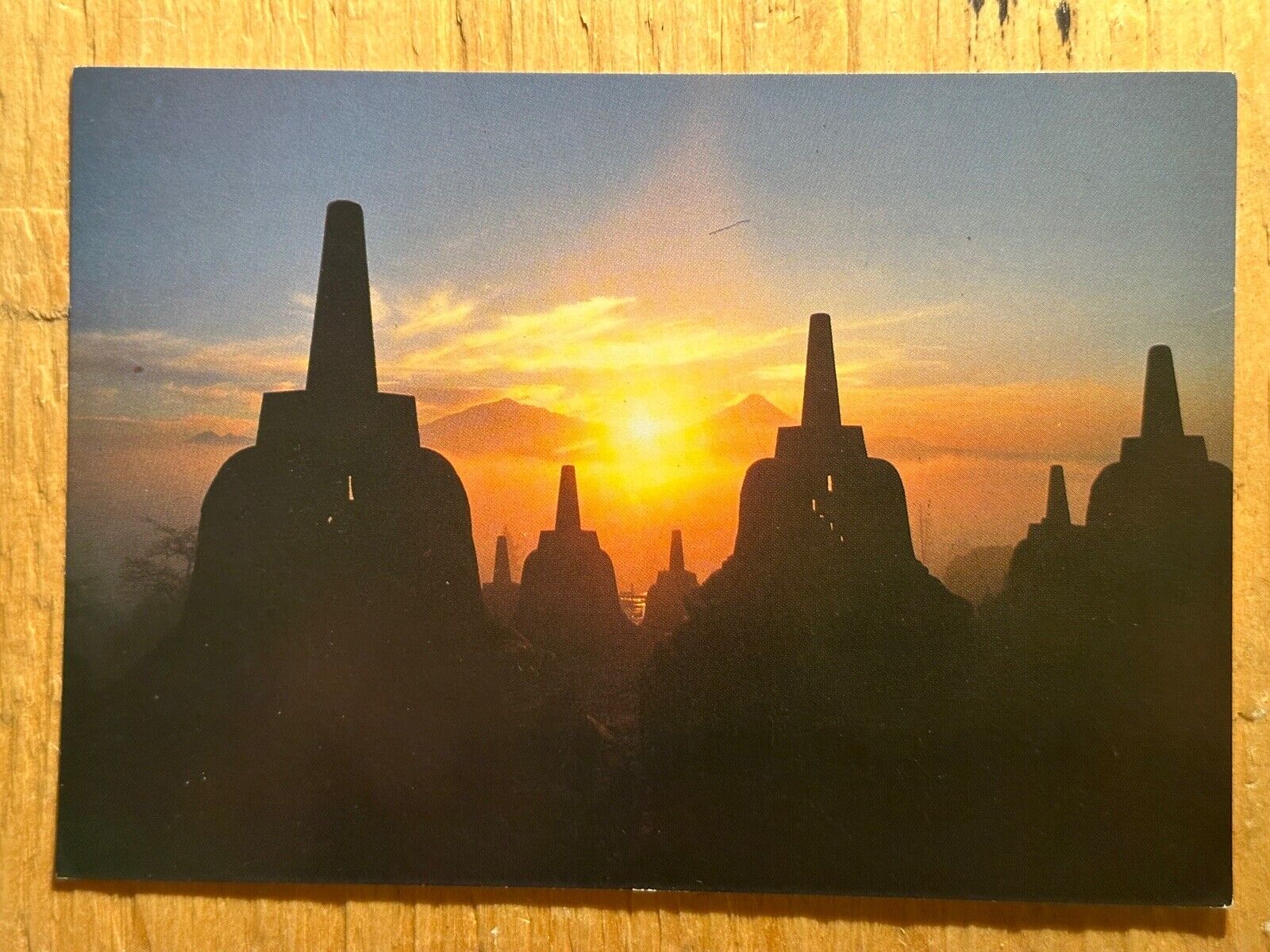 Postcard of Sunrise at Borobudur Temple, Indonesia 