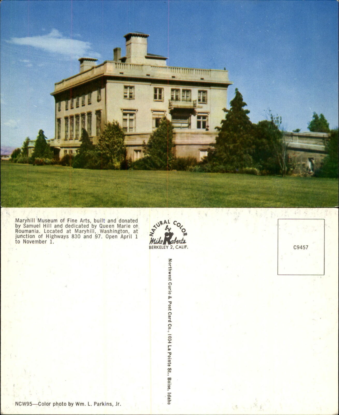 Maryhill Museum of Fine Arts WA Washington chrome unused vintage postcard