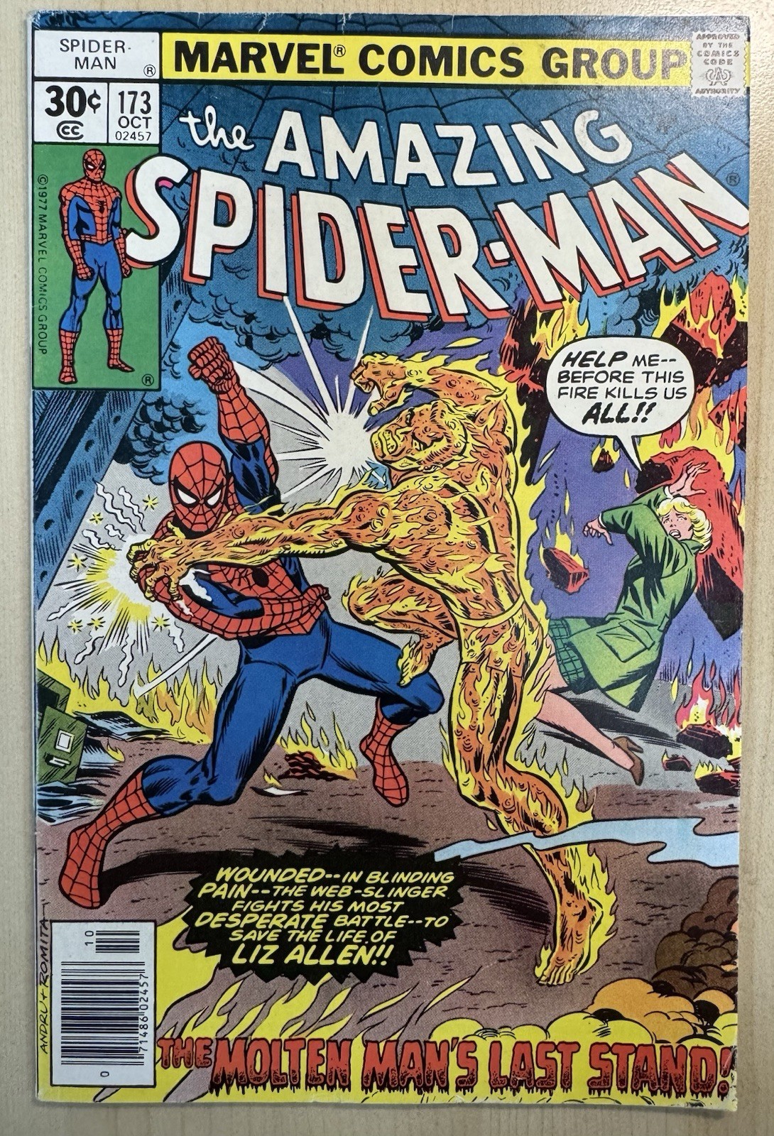Amazing Spider-Man #173 - Mark Jewelers π Rare Insert, Marvel 1977 Molten Man Amazing Spider-Man #173 - Mark Jewelers π Rare Insert, Marvel 1977 Molten Man