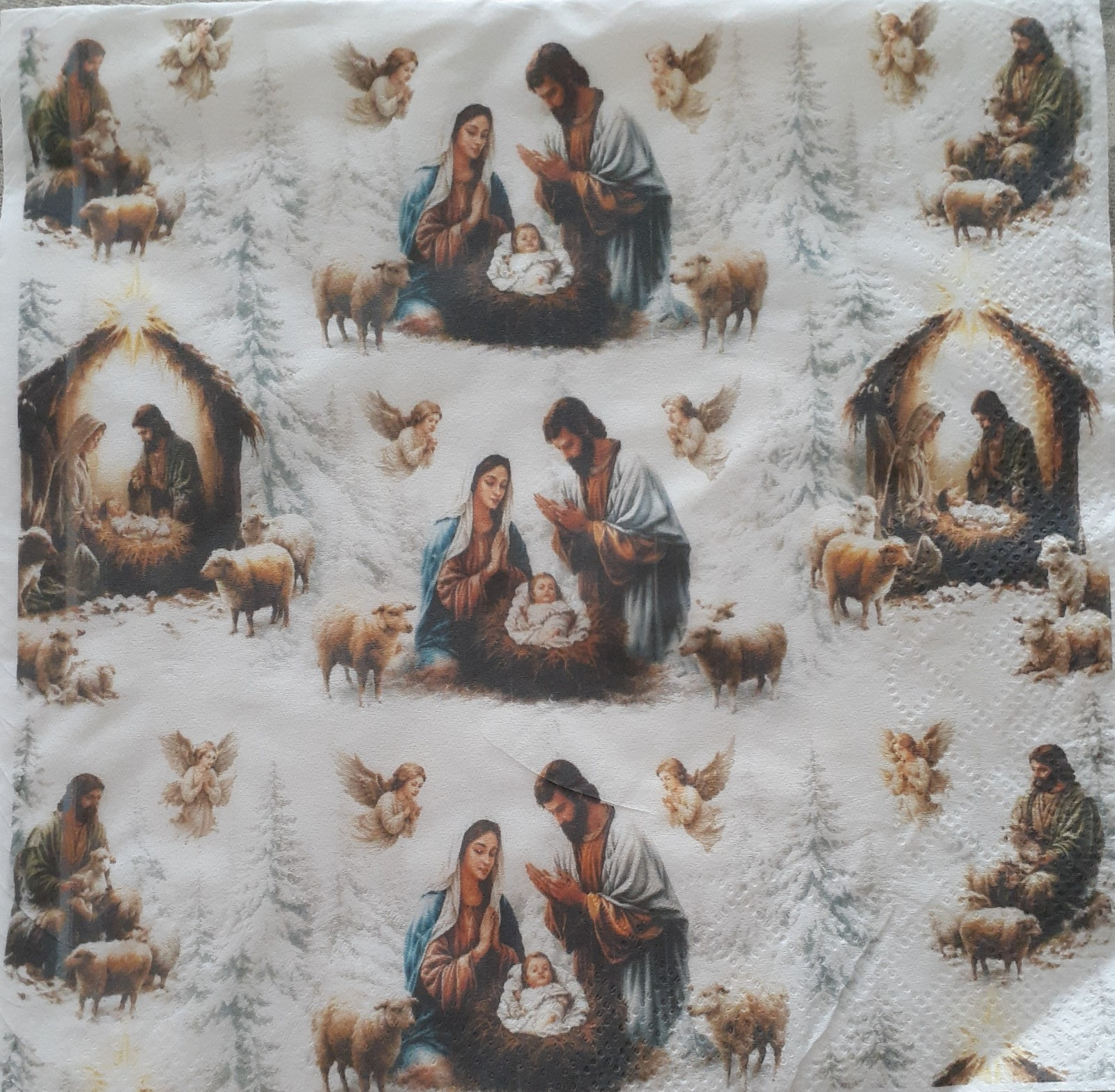 2 individual Paper Decoupage NAPKINS - RELIGIOUS BABY JESUS BIRTH 1 MOTIF 2 individual Paper Decoupage NAPKINS - RELIGIOUS BABY JESUS BIRTH 1 MOTIF